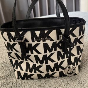 Michael Kors Monogram Black and White Tote